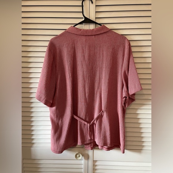 NWT Kathie Lee Woman Vintage Pant Shirt Matching Set Red Checked Size 14-20W - Picture 4 of 16